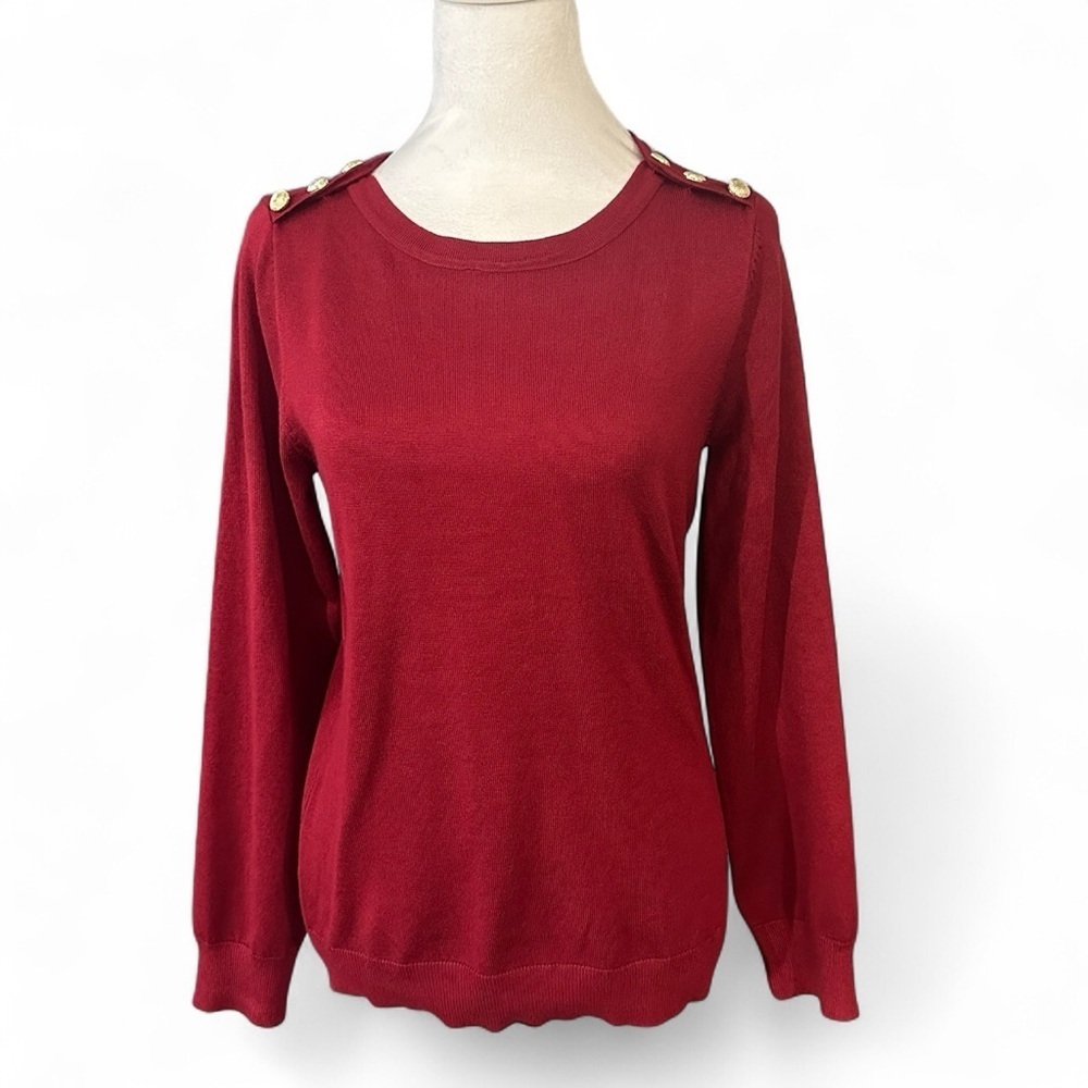 Carolyn Taylor Deep Red Knit pullover sweater sz PL